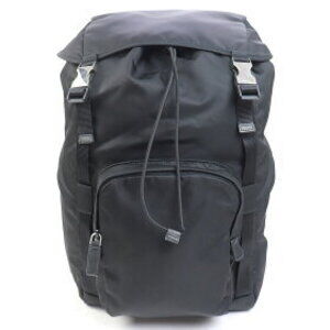 Prada Logo Rucksack Black Daypack Tessuto Backpack Triangle